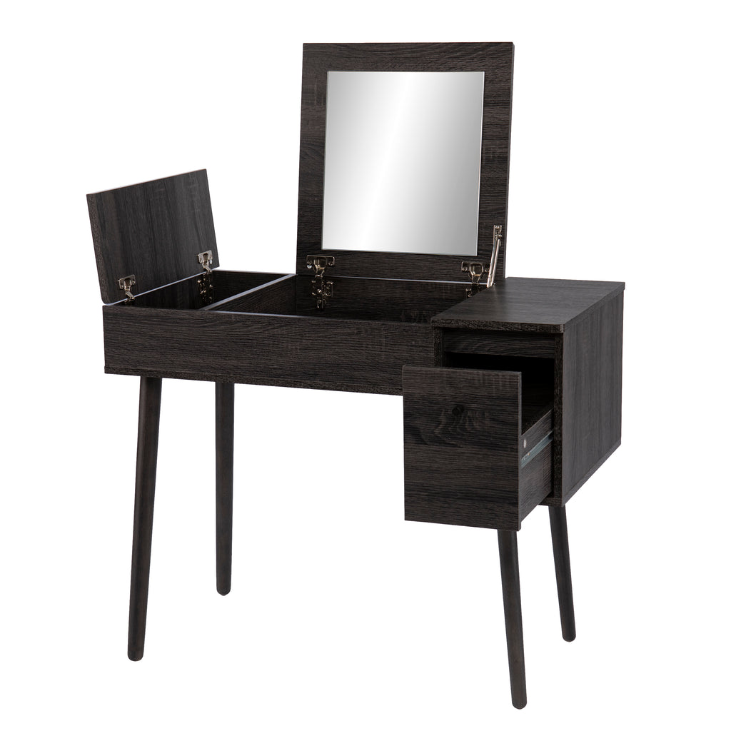 Storage Vanity with Mirror Freestanding Vanity Desk W809