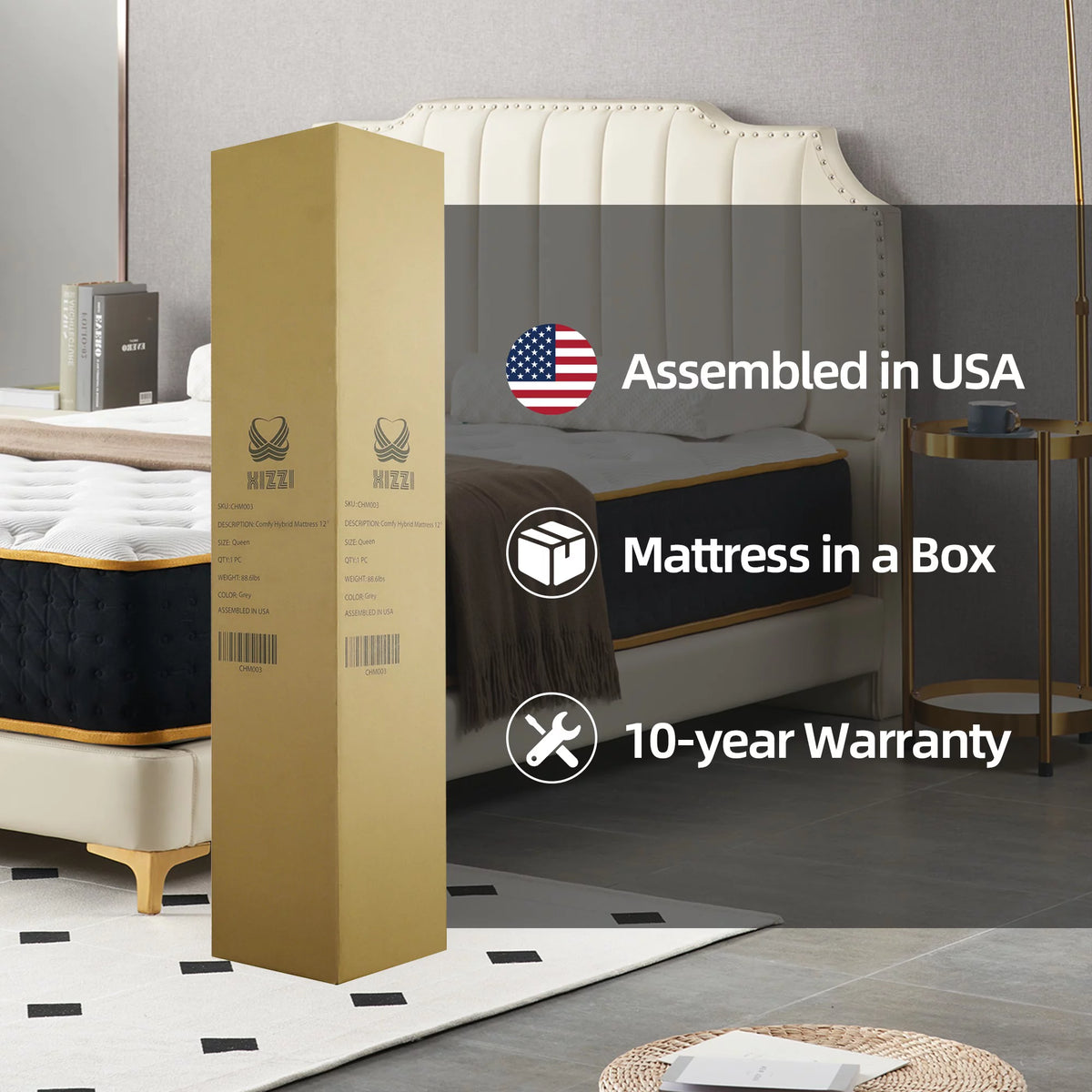 12 inch Medium-Firm Gel Memory Foam Hybrid Mattress K530731