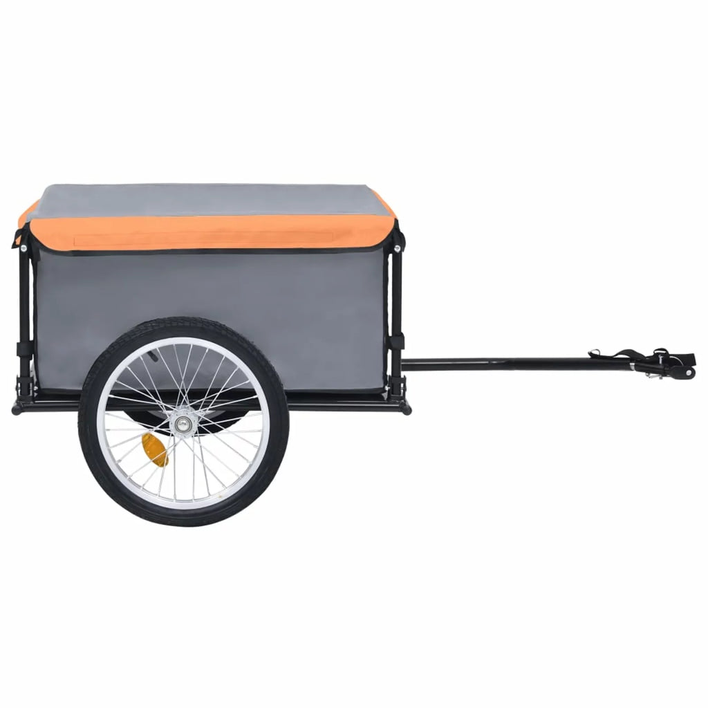 Bike Cargo Trailer Gray and Orange 143.3 lb T586