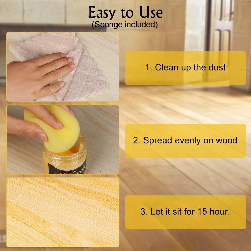 2Pcs Natural Beeswax Wood Furniture Cleaner and Polish H61572