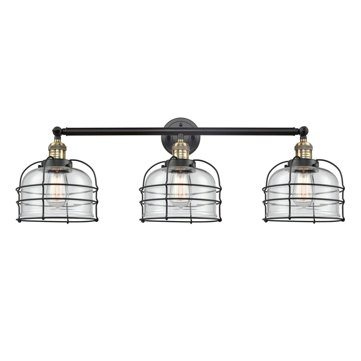 Large Bell Cage 3 Light Bath Vanity Light (Antique Brass) D335809