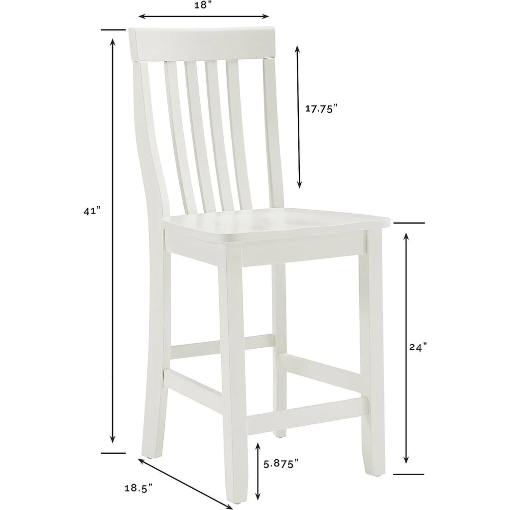 White Wooden Counter Stool Set of 2 O787857