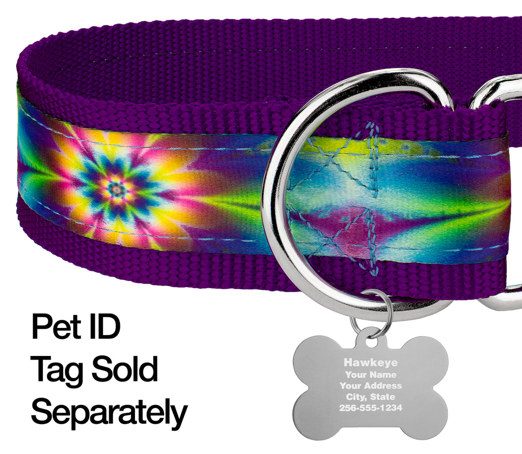Tie Dye Flowers Martingale Dog Collar, 1 1/2 inch, Large Y765