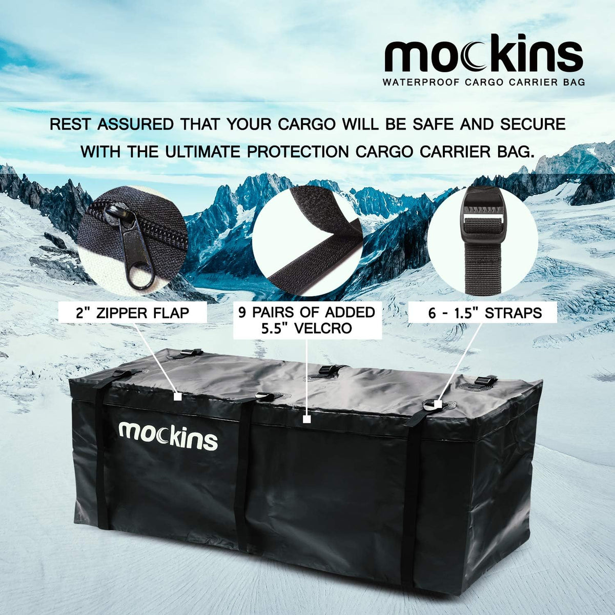 25 Cu Ft Waterproof Cargo Bag for Hitch Carrier with Straps E60828
