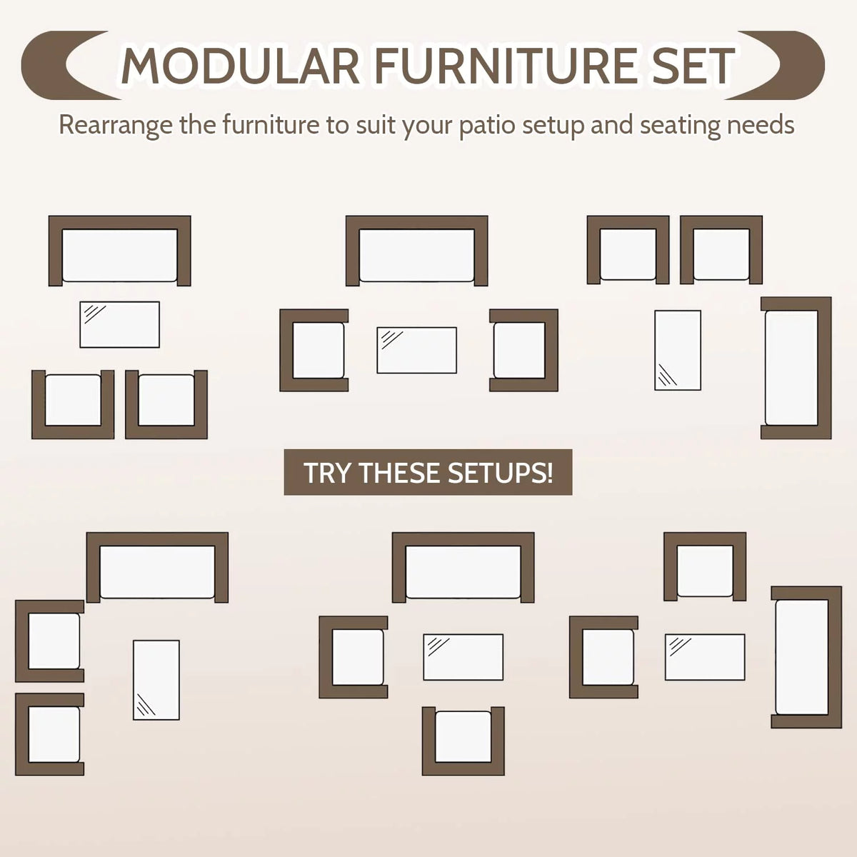 4 Piece Wicker Patio Conversation Furniture Set with Glass-Top Coffee Table & Gray Cushions H7828