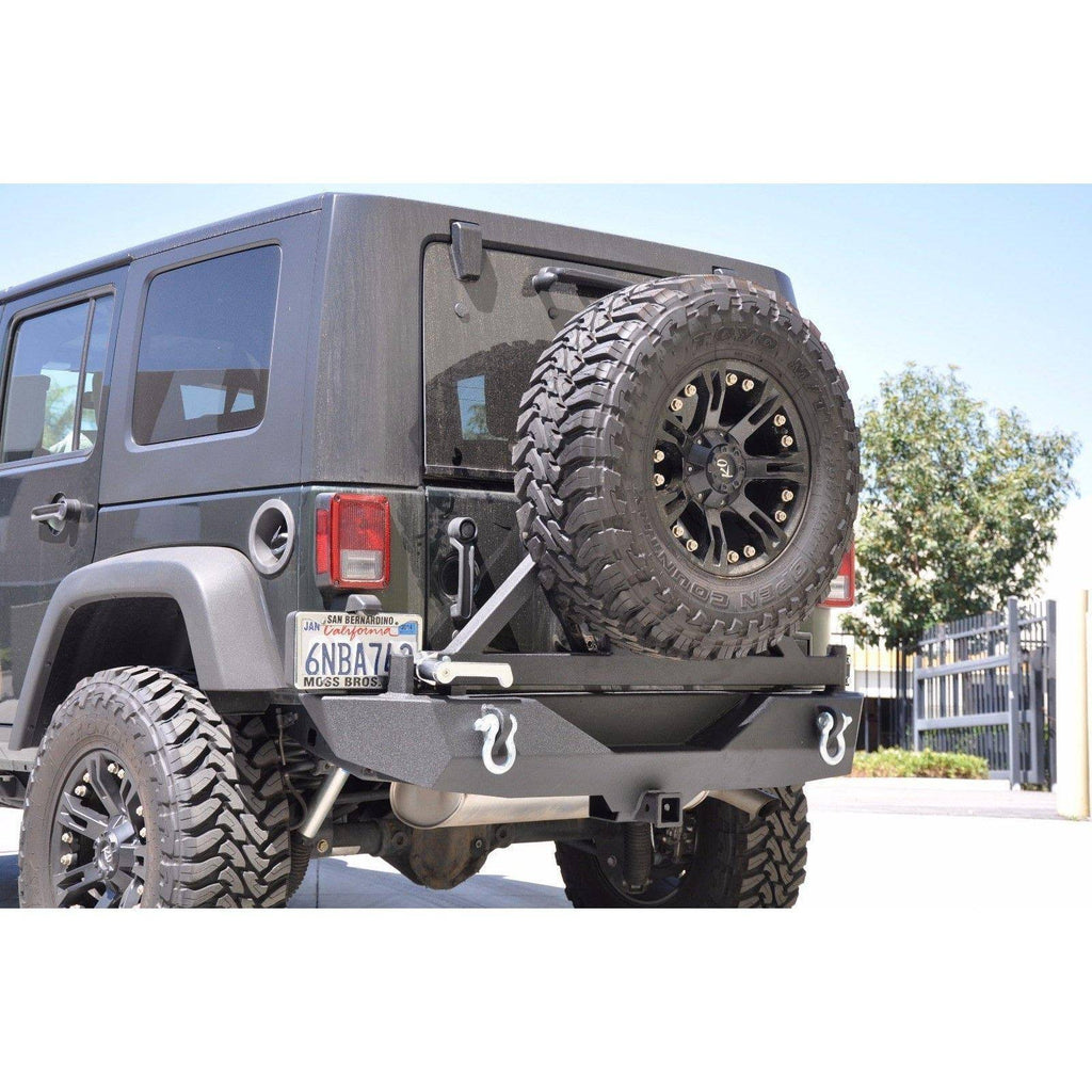 Black Rear Bumper with Tire Carrier W6299