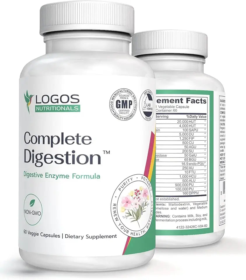 Vegan Digestive Enzymes 60 Capsules Non-GMO H333481
