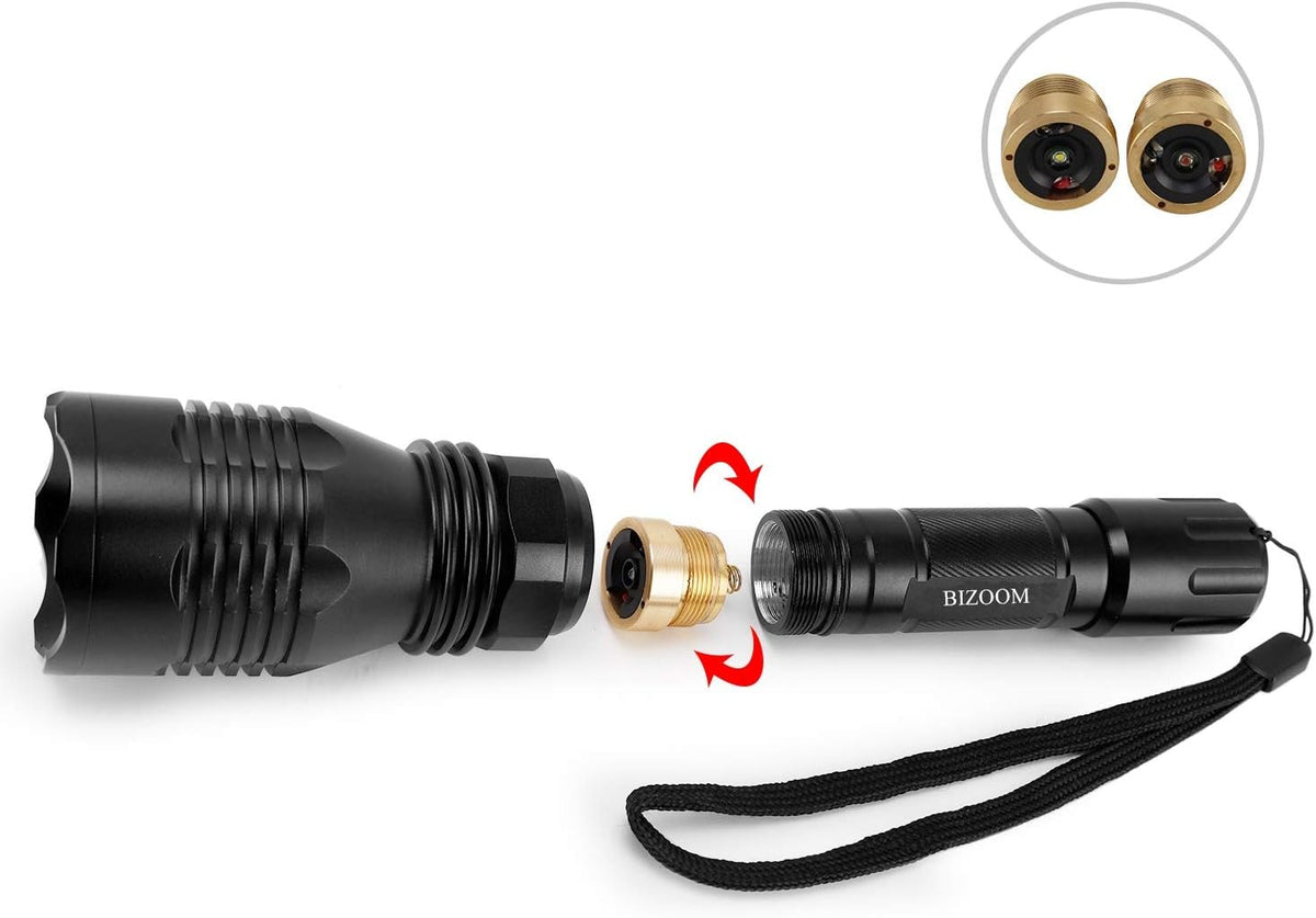 Red Green Hunting Flashlight with Pressure Switch, Pack of 2 Y4792