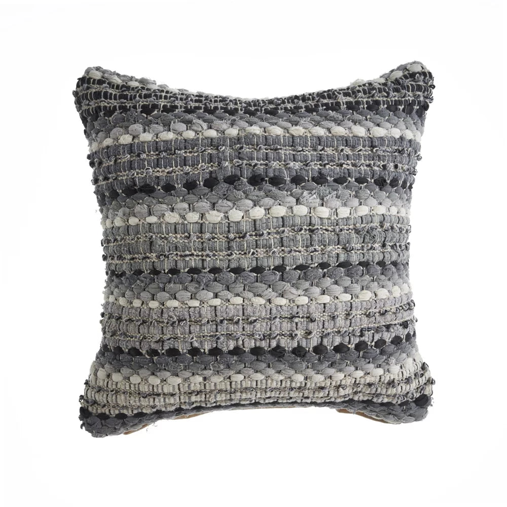 Neutral Cotton 18 inch Square Decorative Throw Pillow Z67780
