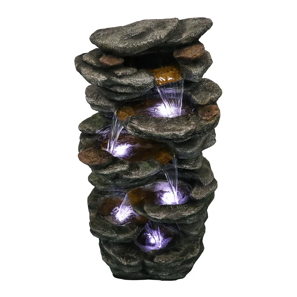 40inches High Outdoor Cascading Waterfall with LED Lights X3105