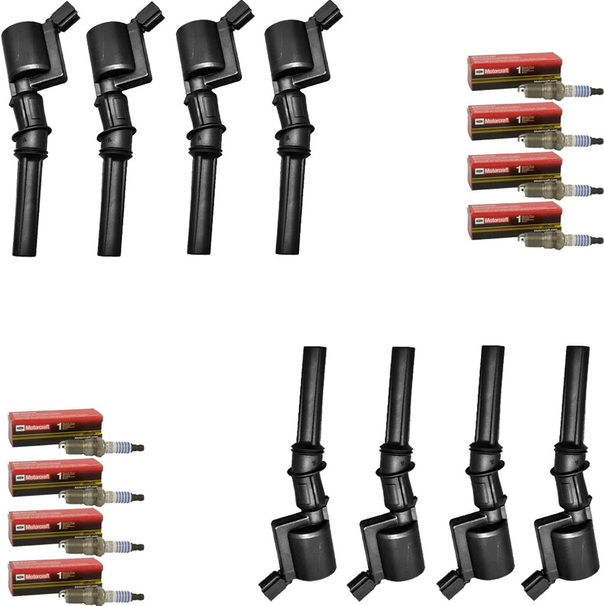 8pcs Ignition Coil Pack and Platinum Spark Plug Pack of 2 O9023