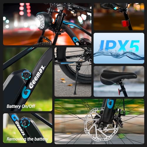 26" x 4.0 Fat Tire Electric Bike, 1000W Peak 1500W 48V 15.6Ah Lithium Battery, 35MPH, 21-Speed Z985409