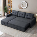 Dark Grey L Shaped Sleeper Sofa with Pull Out Bed and Storage R83659