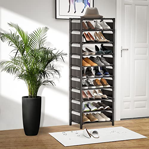 10 Tiers Black Shoe Rack K341552