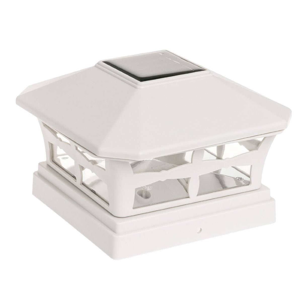 6 Pack White Solar Powered Post Cap Light V28855