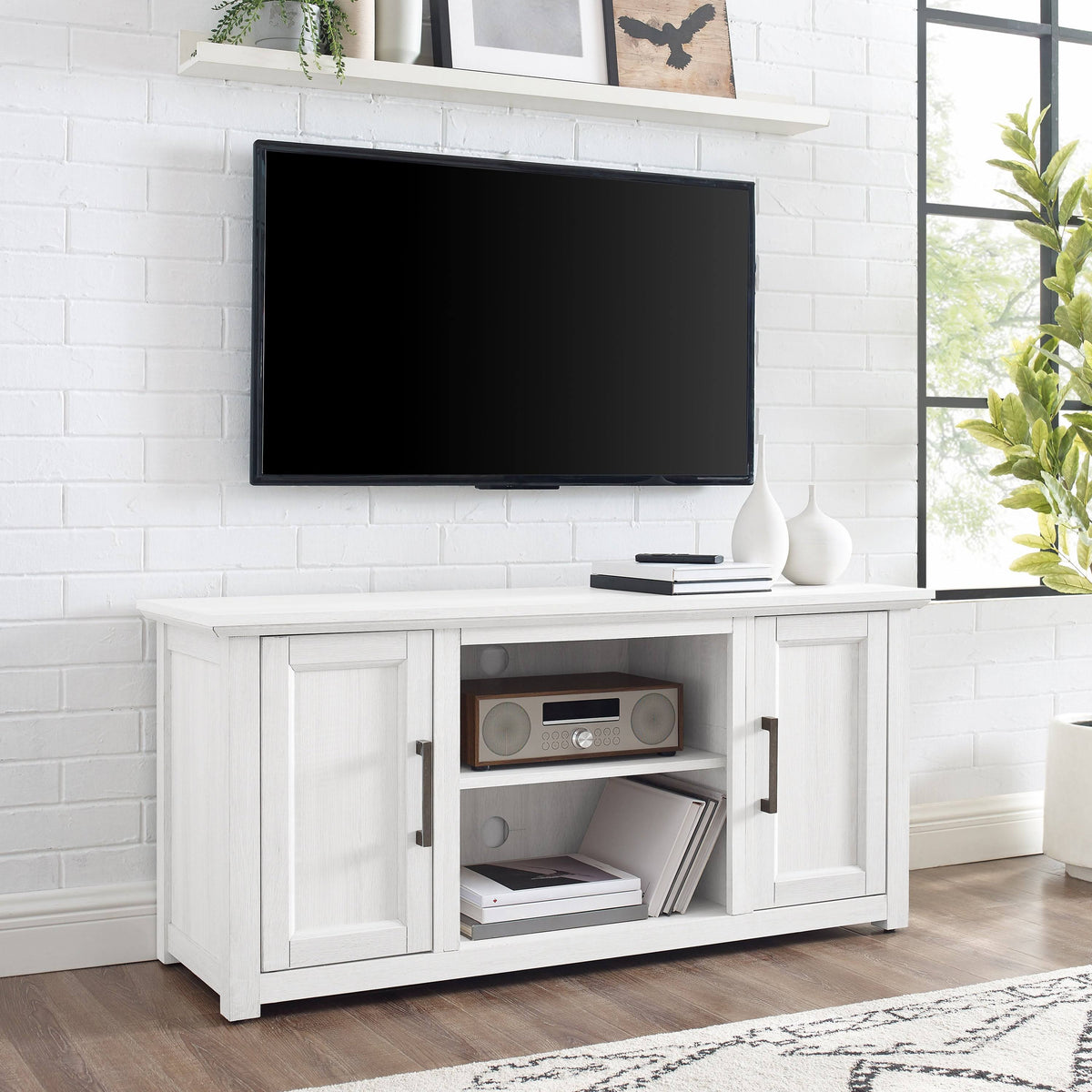 Whitewash Low Profile TV Stand R66436