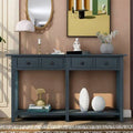 Antique Navy 4 Drawers Solid Wood Console Table X6676