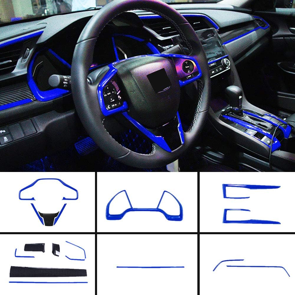 Full Set Car Interiors Instrument Panel Center Console Moulding Trim Air Outlet Steering Wheel Cover 16Pcs H58682