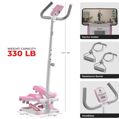 2-in-1 Smart Stepper Machine with Handlebar and Resistance Bands B978911