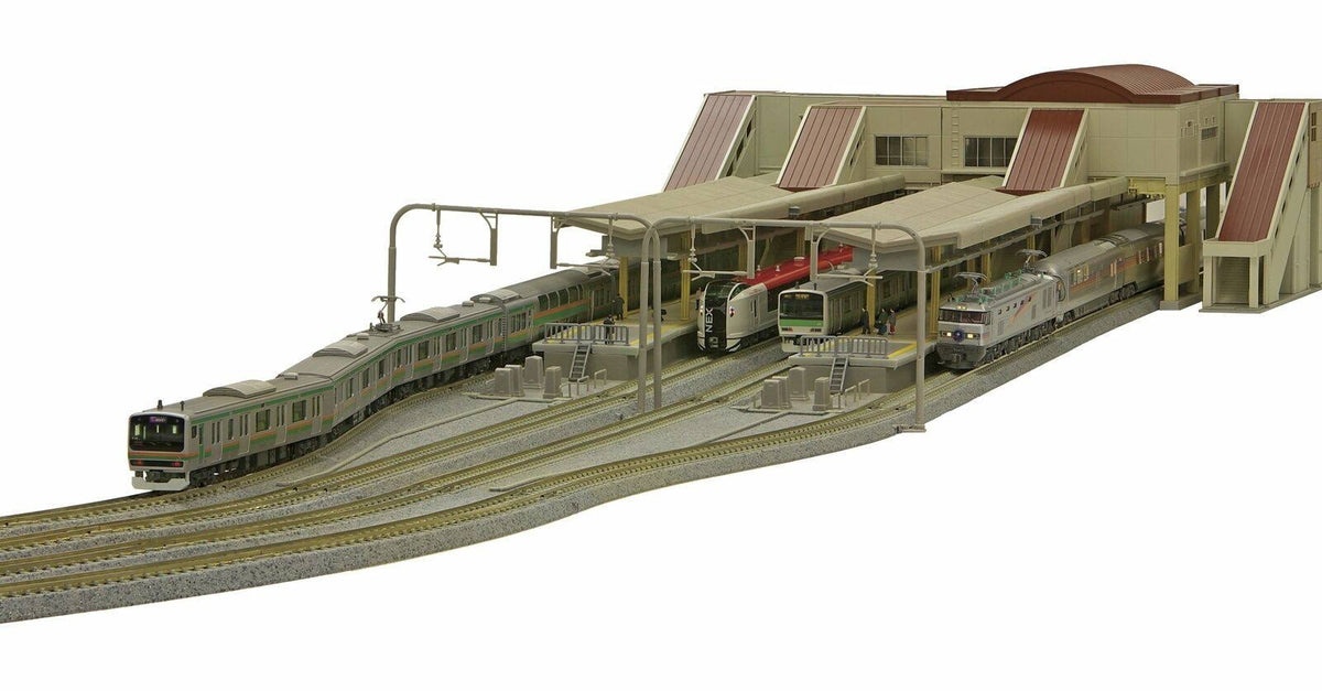 N Scale Double Track Station Line Set Train Model Rail Set I9725