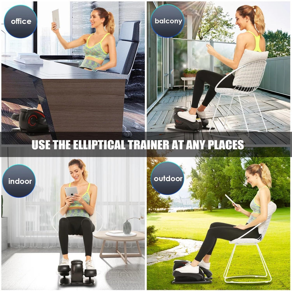 Under Desk Electric Seated Pedal Exerciser with LCD Display and Remote Control T7362
