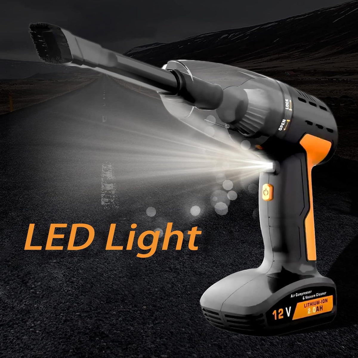 Cordless Rechargeable Handheld Car Vacuum Tire Inflator O419922