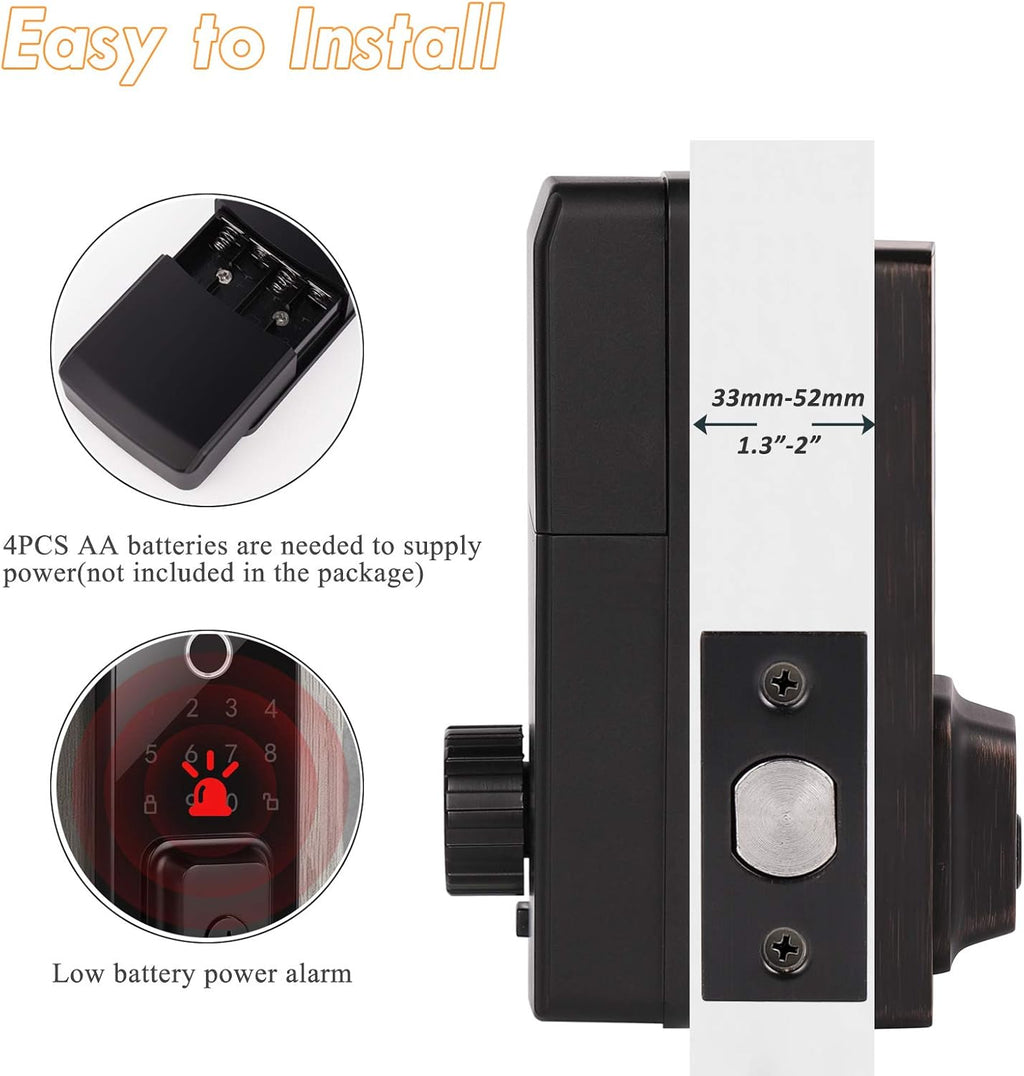 Keyless Entry Electronic Deadbolt Oil Rubbed Bronze D1887
