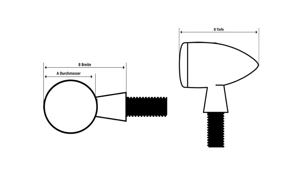 LED Indicators Bullet Chrome Clear Glass Silver Z945