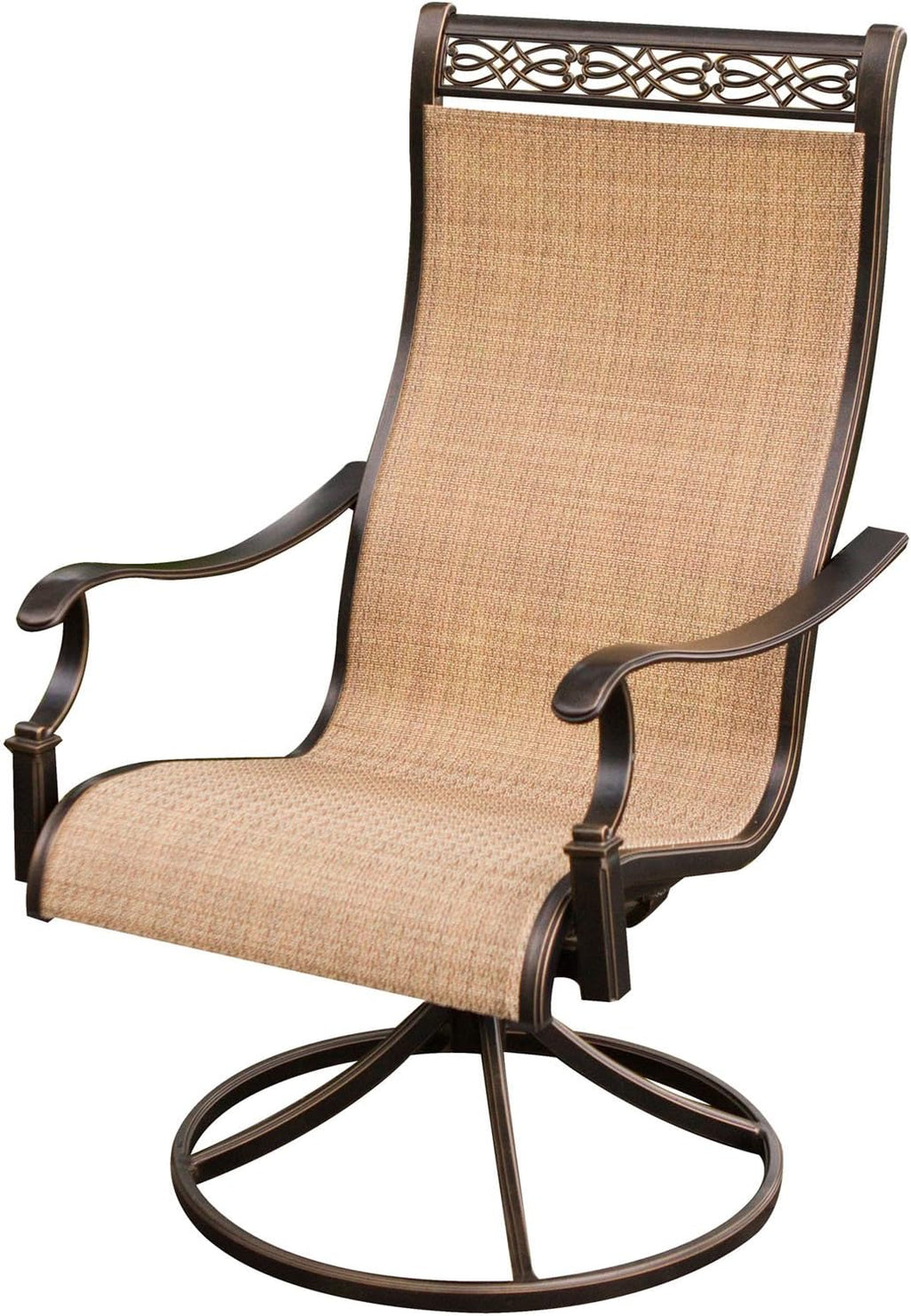 7 Piece Tan Swivel Rocker Dining Set K49130