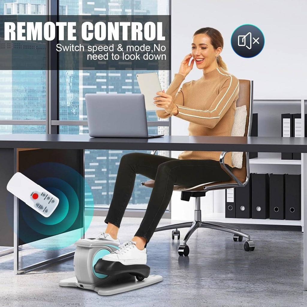 Under Desk Electric Seated Pedal Exerciser with LCD Display and Remote Control T7362