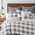 3-Piece Reversible King Duvet Cover Set in Grey E2457
