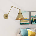 Adjustable Gold Swing Arm Plug-In Wall Lamp T98211