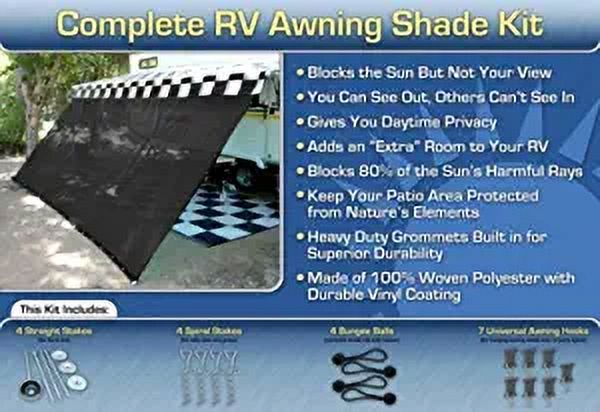 Black RV Awning Shade Complete Kit 8x17 E217667