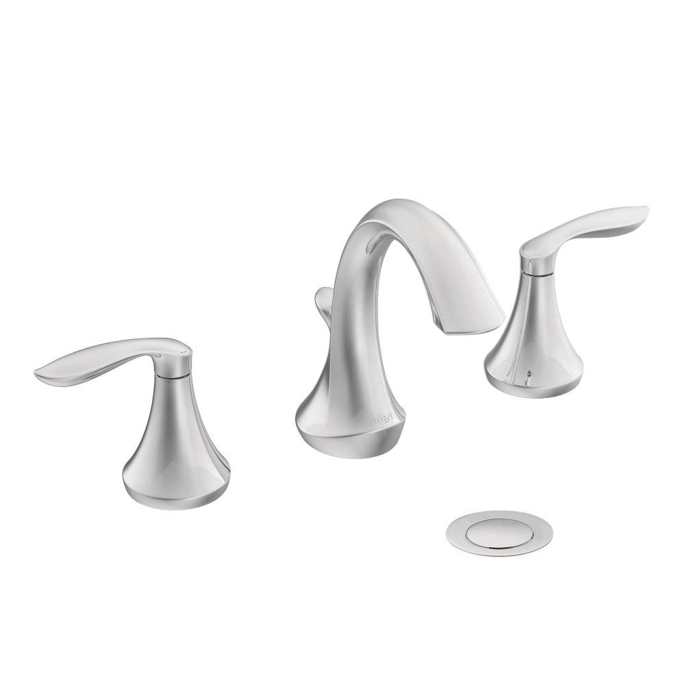 Chrome Two-Handle Widespread Bathroom Faucet Trim Set D7801