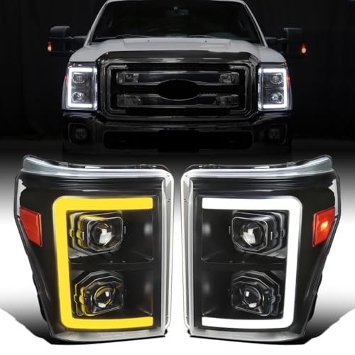 Black Dual Projector Headlights Assembly Pair E265416