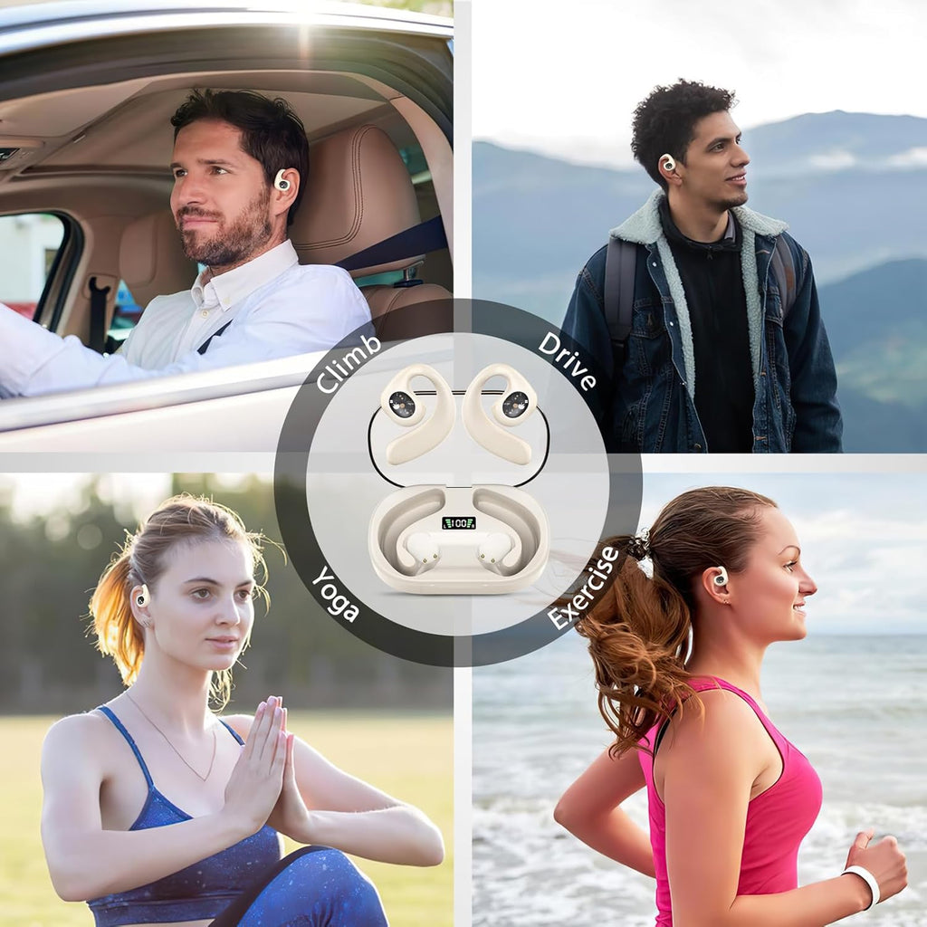Wireless Open Ear Earbuds with LED Digital Display C552192
