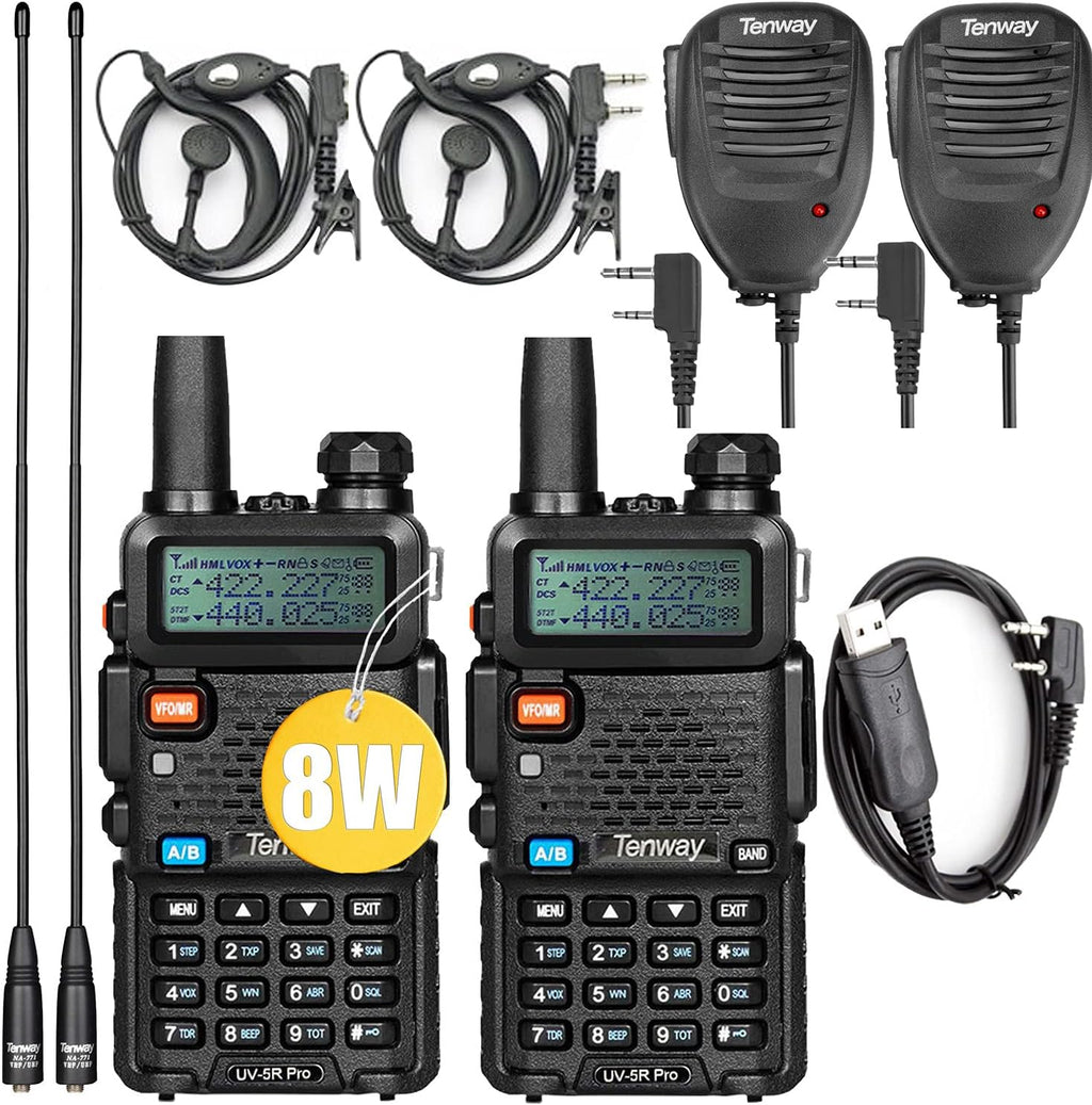 8W Dual Band Two Way Radio with Speaker Mic and Antenna 2Pack P920350