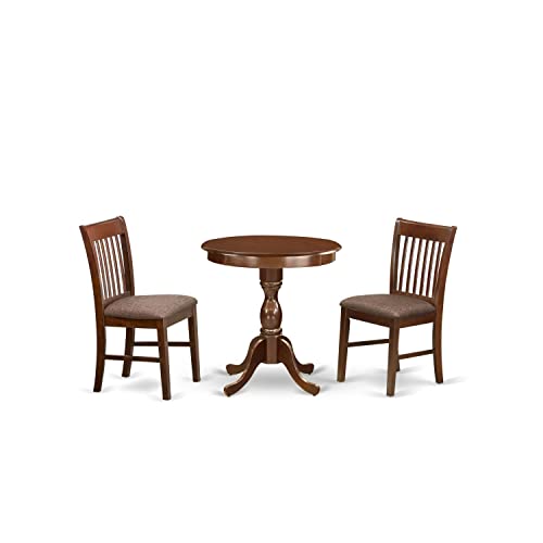 3 Piece Round Dining Table with Pedestal and 2 Kitchen Chairs H35238