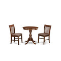 3 Piece Round Dining Table with Pedestal and 2 Kitchen Chairs H35238