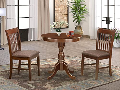 3 Piece Round Dining Table with Pedestal and 2 Kitchen Chairs H35238