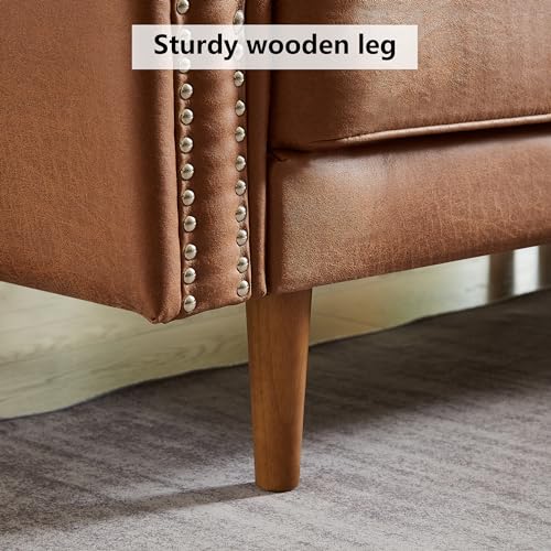 Brown Suede Fabric Convertible Sectional Sofa with Reversible Chaise K854