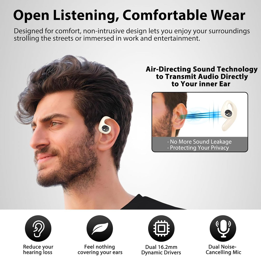 Wireless Open Ear Earbuds with LED Digital Display C552192