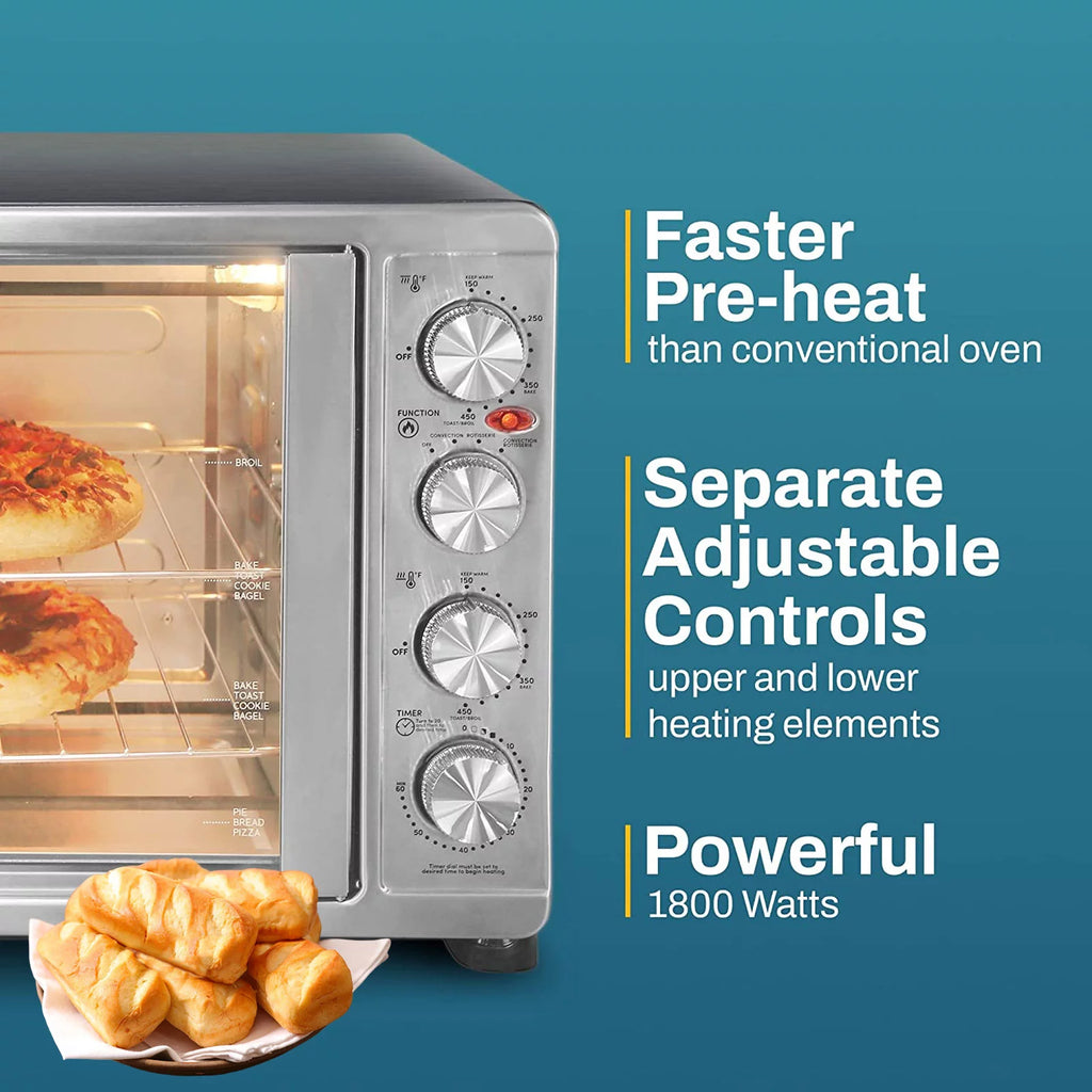 18-Slice Countertop Convection Oven with 4-Control Knobs Stainless Steel X982731
