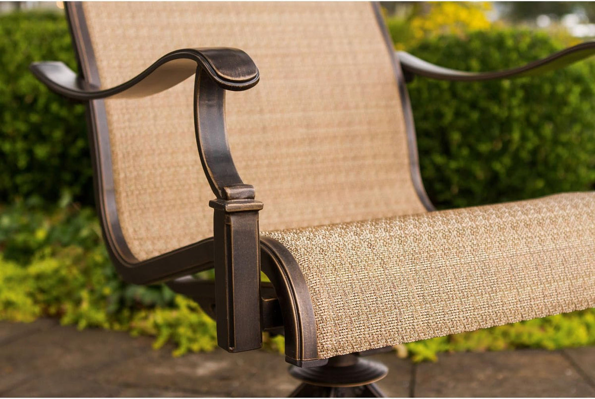 7 Piece Tan Swivel Rocker Dining Set K49130