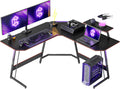 L Shaped Gaming Desk 53 inch Carbon Fiber Surface with Cable Tray E272133