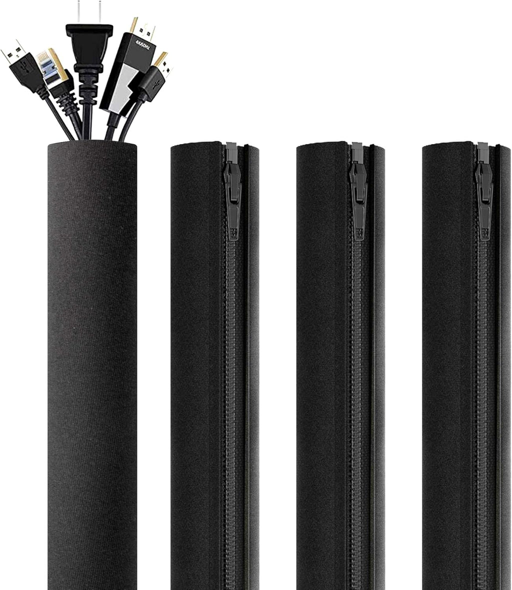 4 Packs Black Cable Management Sleeve N9180