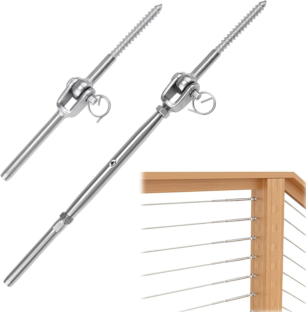 20 Set Cable Railing Kit 1/8 T316 Stainless Steel Turnbuckle Hardware W605825
