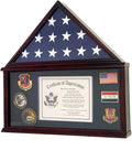 Large Solid Wood Flag Display Case G970