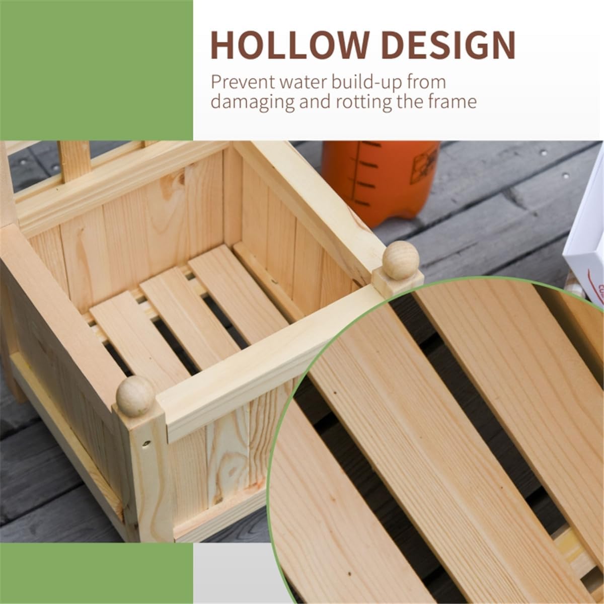 Raised Garden Bed Wood Planter with Trellis J78138