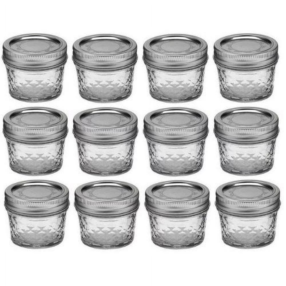 4oz Quilted Jelly Jars with Lids and Bands, Set of 12 N5279